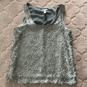 J.Crew Green sequin tank top size 8